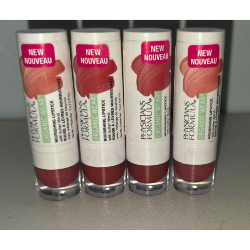 Lot of 4 Physicians Formula Organic Wear Nourishing LIpstick NEW Buttercup Spice